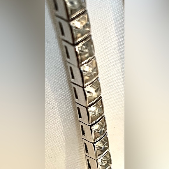 Vintage Dorsons Sterling & Crystal Rhinestones Necklace & Bracelet Set - Picture 7 of 8